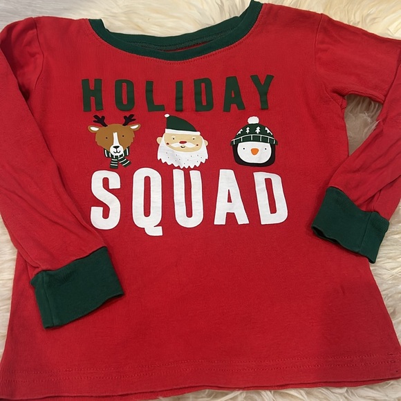 Carter’s Christmas Xmas Design Fleece Cotton Red Green Pajama Set in Size 4T - Picture 2 of 8